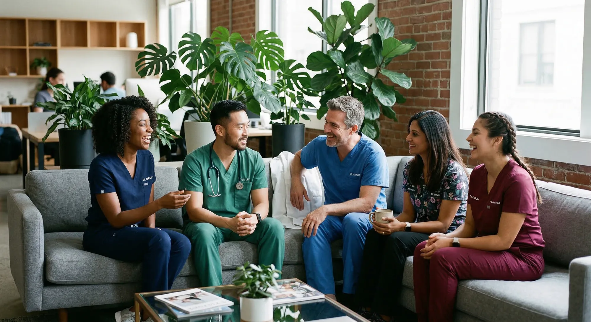 Group of people having a discussion