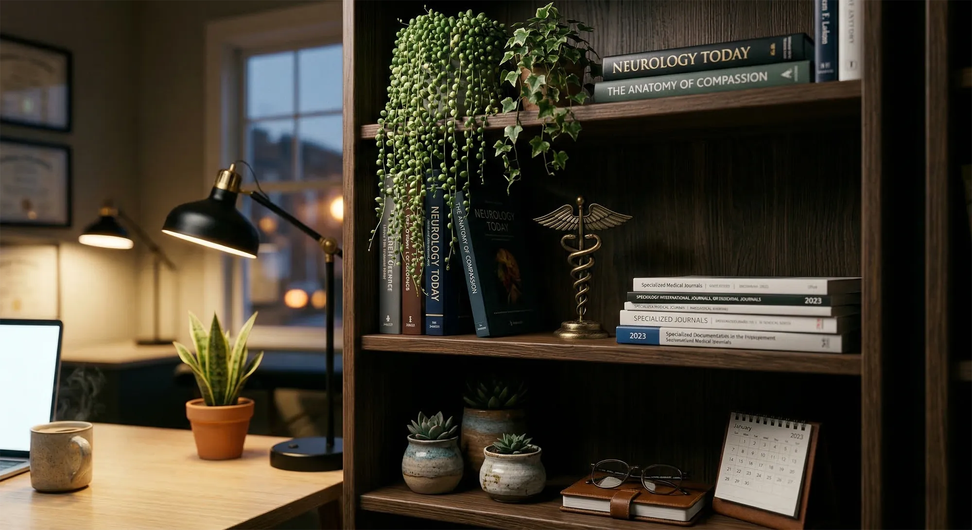 Bookshelf in an office