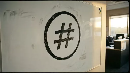 Hashtag on a whiteboard