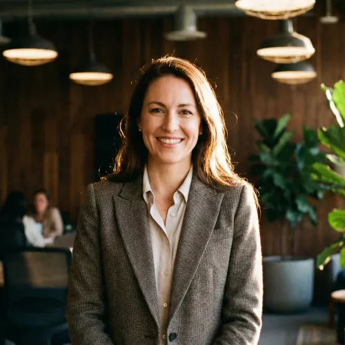 Smiling woman in an office