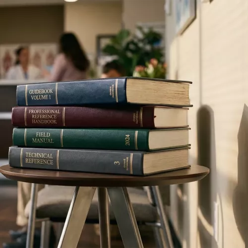 Book resources on a bookshelf