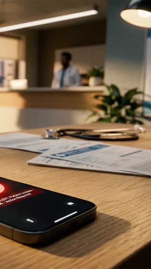 Mobile phone with alert on the screen