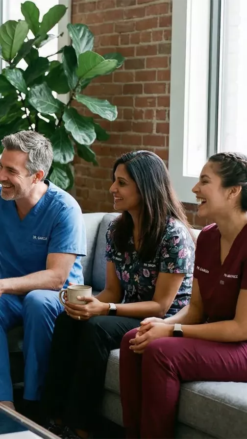 Group of people having a discussion