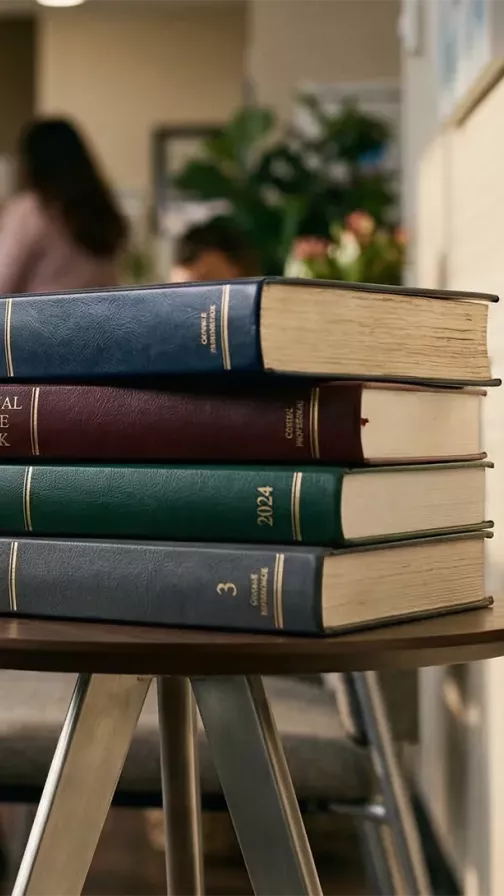 Book resources on a bookshelf